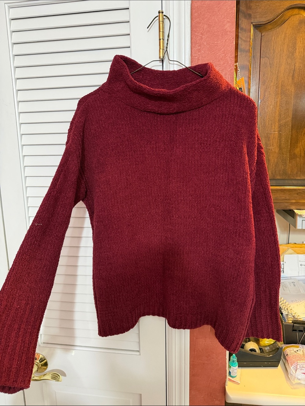 Catherine Malandrino Deep Burgundy Turtleneck Sweater